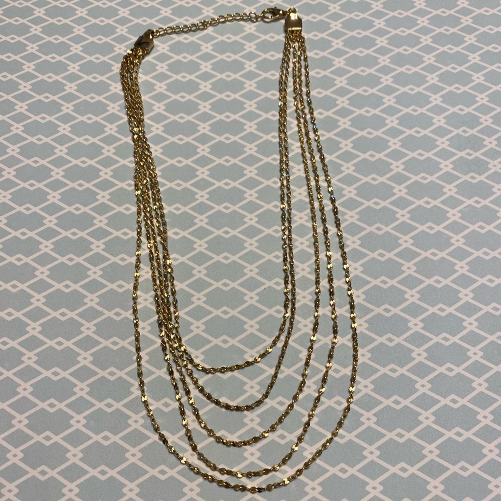 Gold Dainty Four Strand Choker Necklace